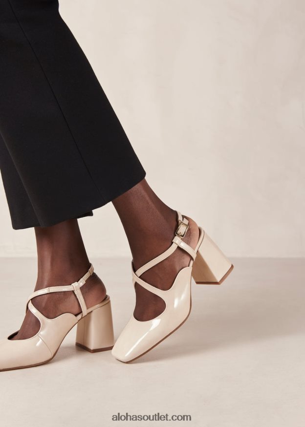 mulheres reggie - escarpins de couro envernizado branco Alohas 4P88ZX288 creme