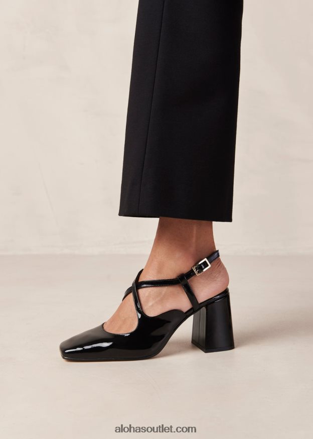 mulheres reggie - sapatos pretos de couro envernizado Alohas 4P88ZX287 ônix preto