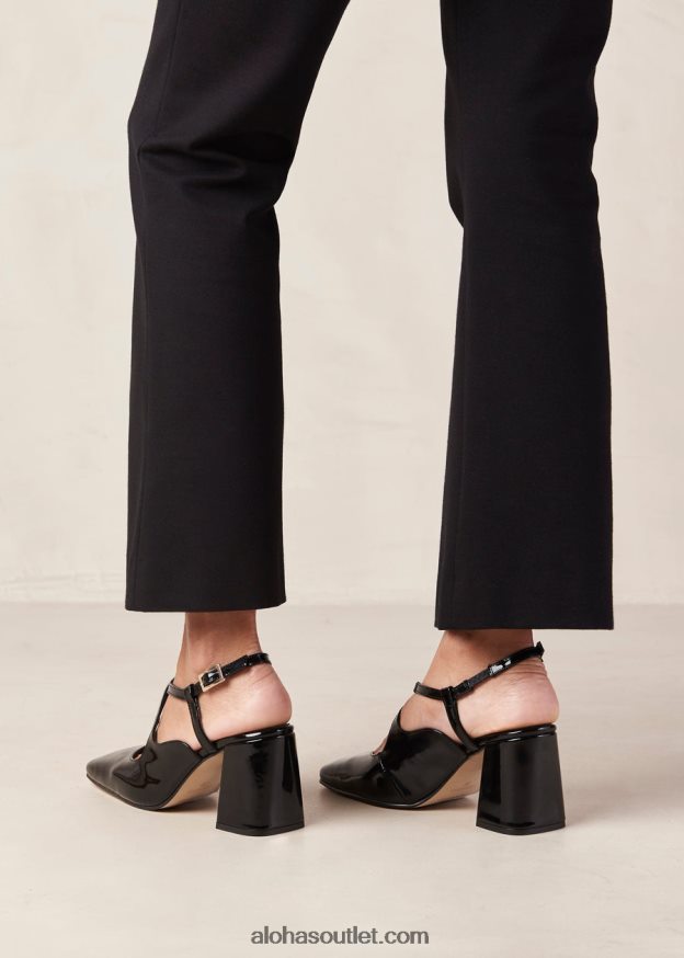 mulheres reggie - sapatos pretos de couro envernizado Alohas 4P88ZX287 ônix preto