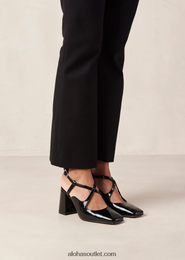 mulheres reggie - sapatos pretos de couro envernizado Alohas 4P88ZX287 ônix preto