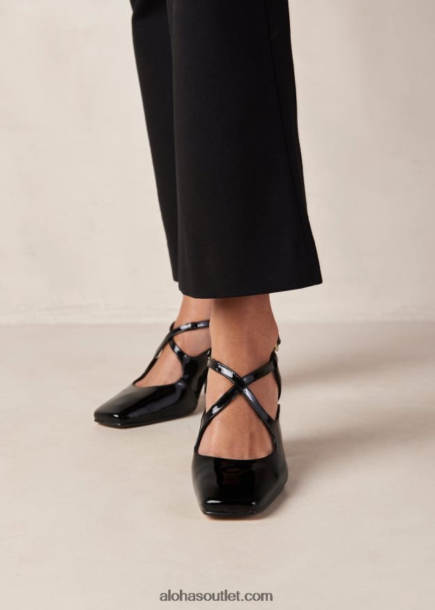 mulheres reggie - sapatos pretos de couro envernizado Alohas 4P88ZX287 ônix preto