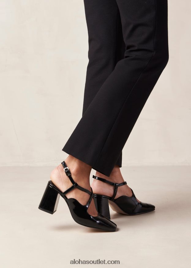 mulheres reggie - sapatos pretos de couro envernizado Alohas 4P88ZX287 ônix preto