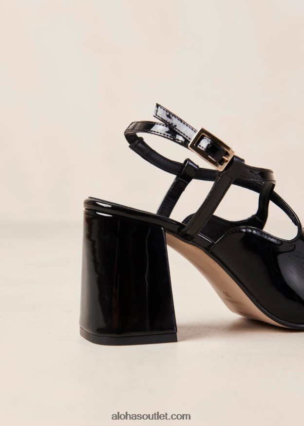 mulheres reggie - sapatos pretos de couro envernizado Alohas 4P88ZX287 ônix preto