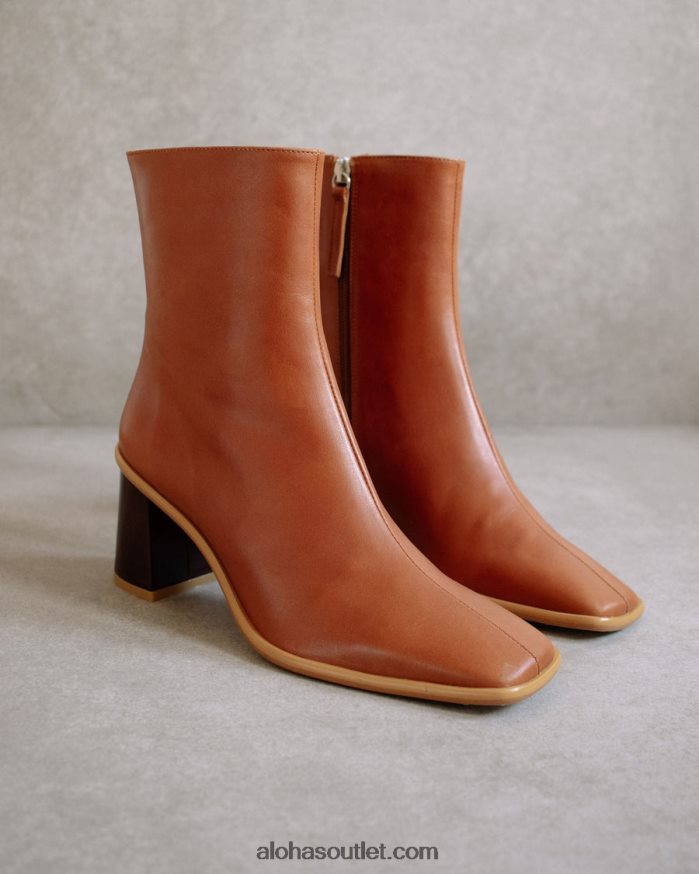 mulheres West Cape vintage - botas de couro marrom Alohas 4P88ZX342 bronzeado