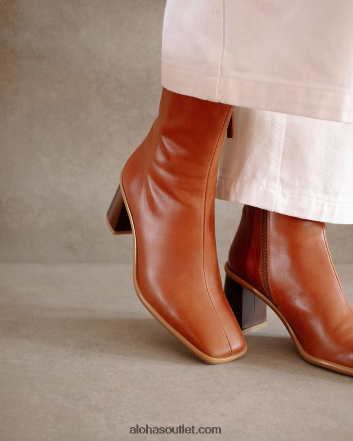 mulheres West Cape vintage - botas de couro marrom Alohas 4P88ZX342 bronzeado
