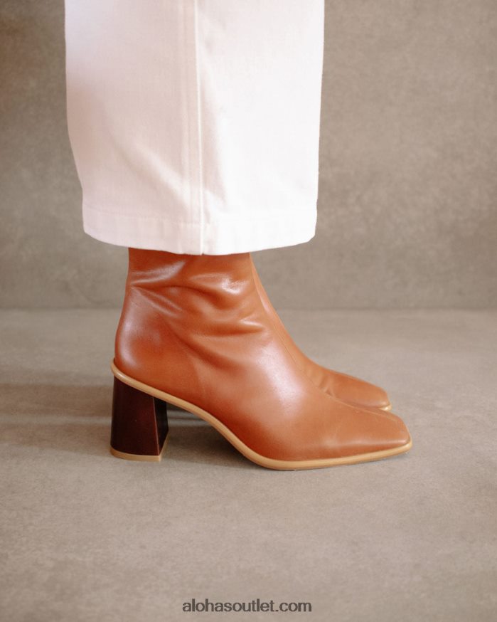 mulheres West Cape vintage - botas de couro marrom Alohas 4P88ZX342 bronzeado