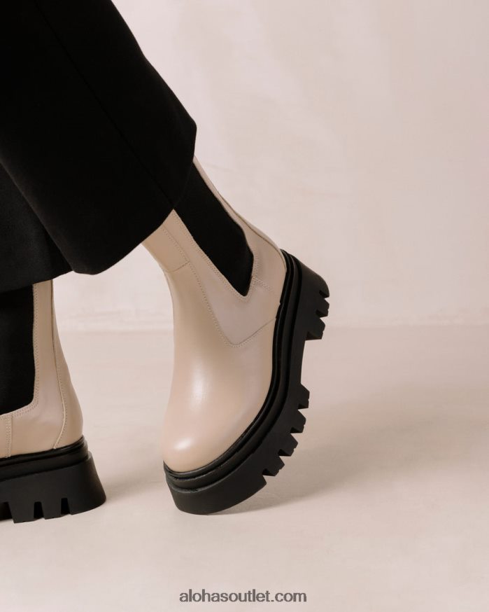 mulheres all rounder - botas de couro bege Alohas 4P88ZX360 pedra bege