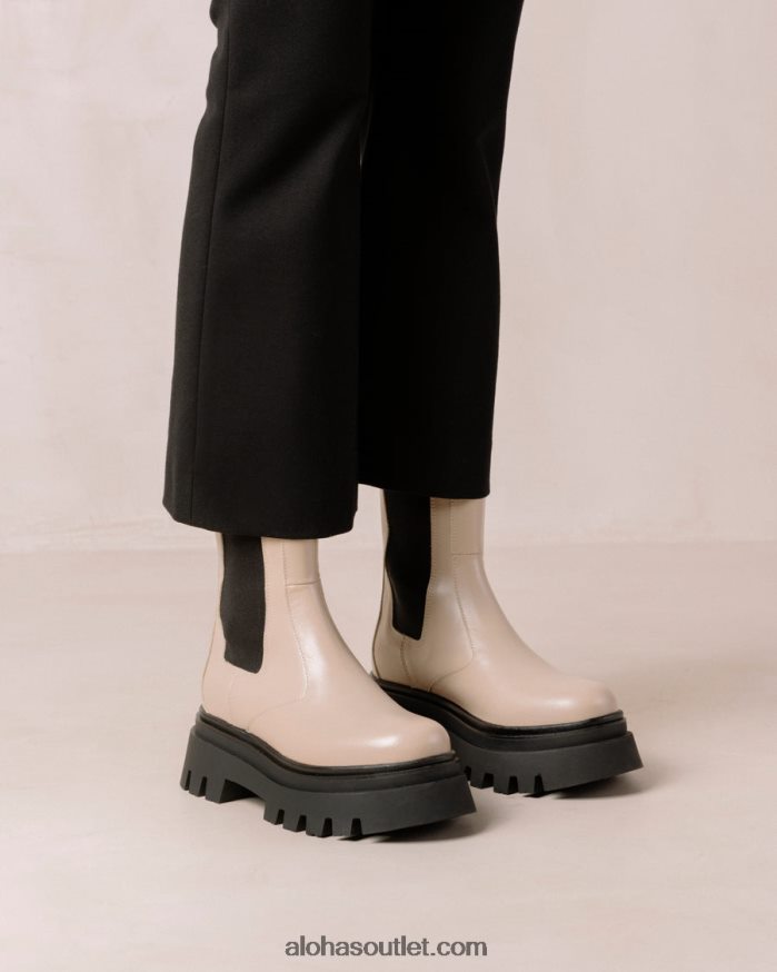 mulheres all rounder - botas de couro bege Alohas 4P88ZX360 pedra bege