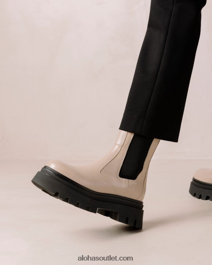 mulheres all rounder - botas de couro bege Alohas 4P88ZX360 pedra bege