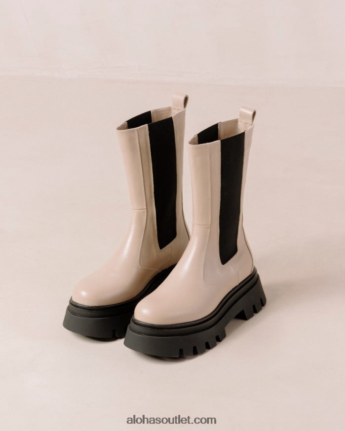 mulheres all rounder - botas de couro bege Alohas 4P88ZX360 pedra bege