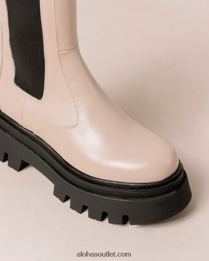 mulheres all rounder - botas de couro bege Alohas 4P88ZX360 pedra bege