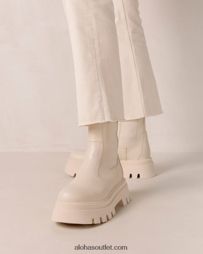 mulheres all rounder - botas de couro branco Alohas 4P88ZX359 marfim