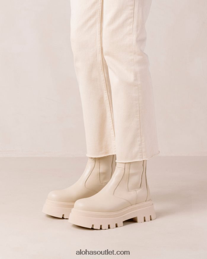 mulheres all rounder - botas de couro branco Alohas 4P88ZX359 marfim