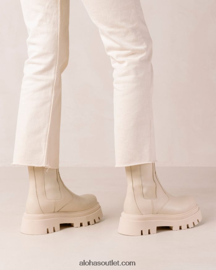 mulheres all rounder - botas de couro branco Alohas 4P88ZX359 marfim