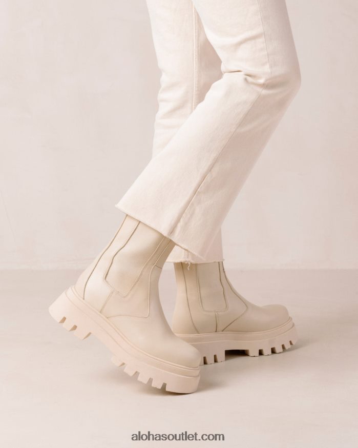 mulheres all rounder - botas de couro branco Alohas 4P88ZX359 marfim