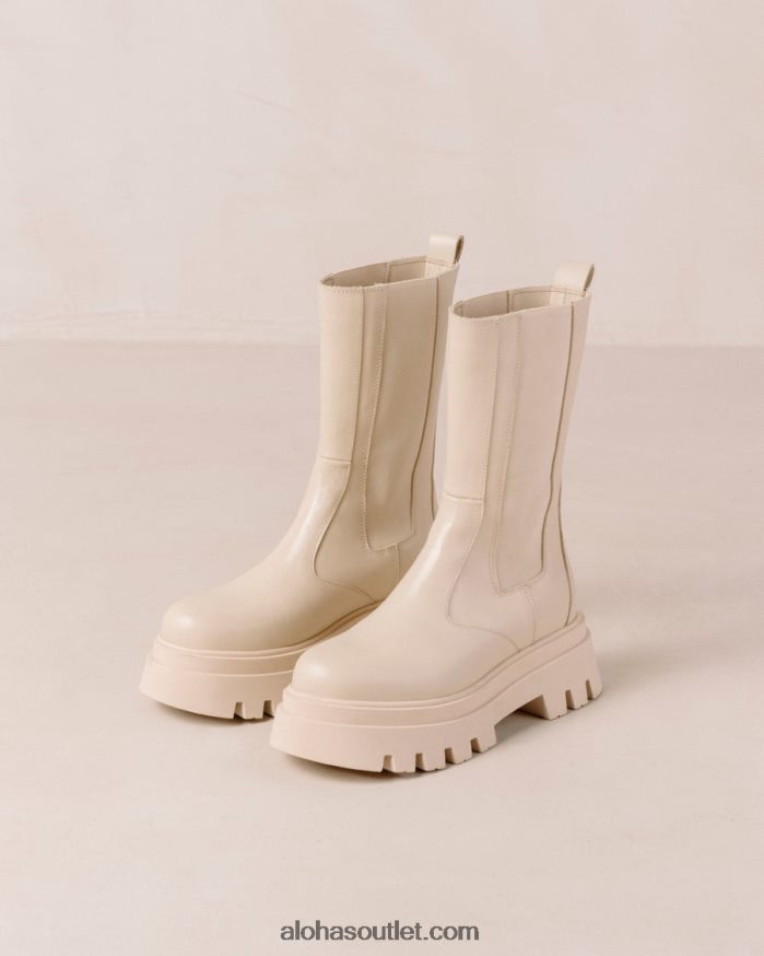 mulheres all rounder - botas de couro branco Alohas 4P88ZX359 marfim