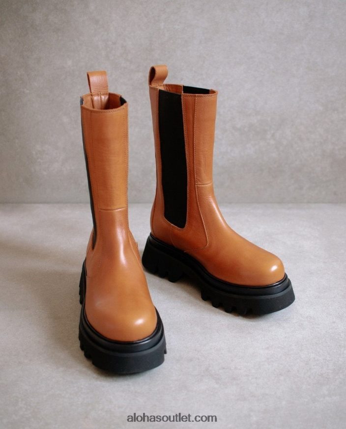 mulheres all rounder - botas de couro marrom Alohas 4P88ZX355 bronzeado