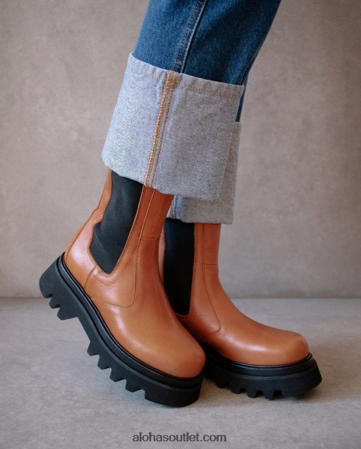 mulheres all rounder - botas de couro marrom Alohas 4P88ZX355 bronzeado