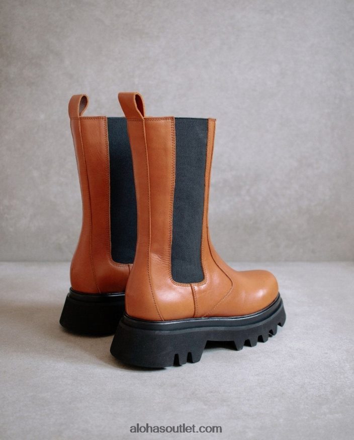 mulheres all rounder - botas de couro marrom Alohas 4P88ZX355 bronzeado