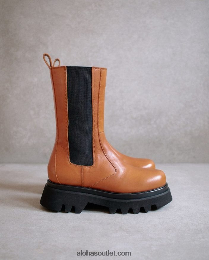mulheres all rounder - botas de couro marrom Alohas 4P88ZX355 bronzeado