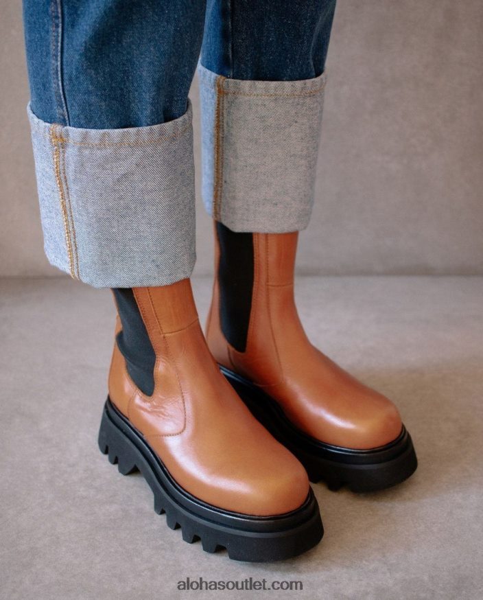 mulheres all rounder - botas de couro marrom Alohas 4P88ZX355 bronzeado