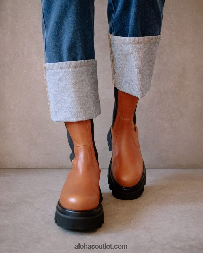mulheres all rounder - botas de couro marrom Alohas 4P88ZX355 bronzeado