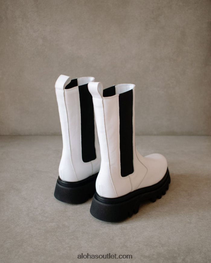mulheres all rounder - botas de couro preto e branco Alohas 4P88ZX357 Branco brilhante