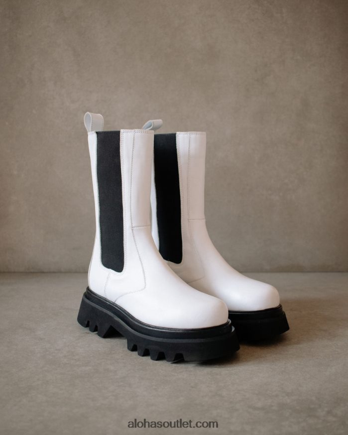 mulheres all rounder - botas de couro preto e branco Alohas 4P88ZX357 Branco brilhante
