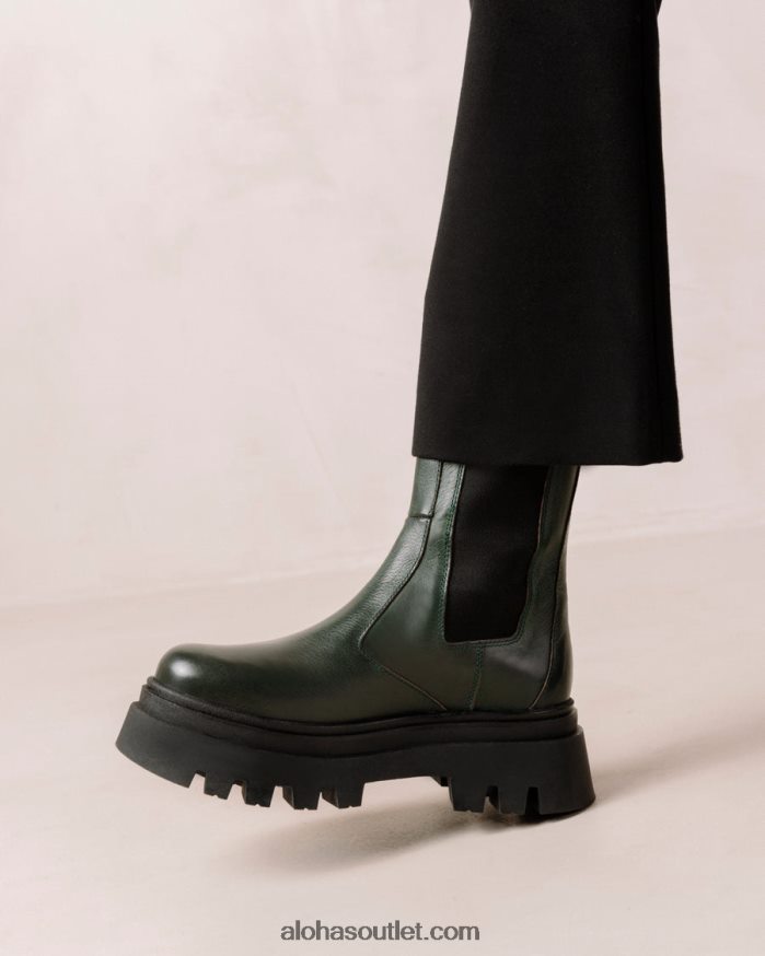 mulheres all rounder - botas de couro verde escuro Alohas 4P88ZX361 Jade verde