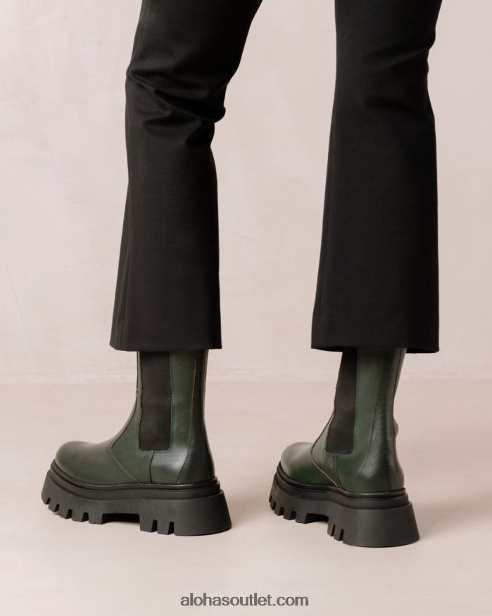 mulheres all rounder - botas de couro verde escuro Alohas 4P88ZX361 Jade verde