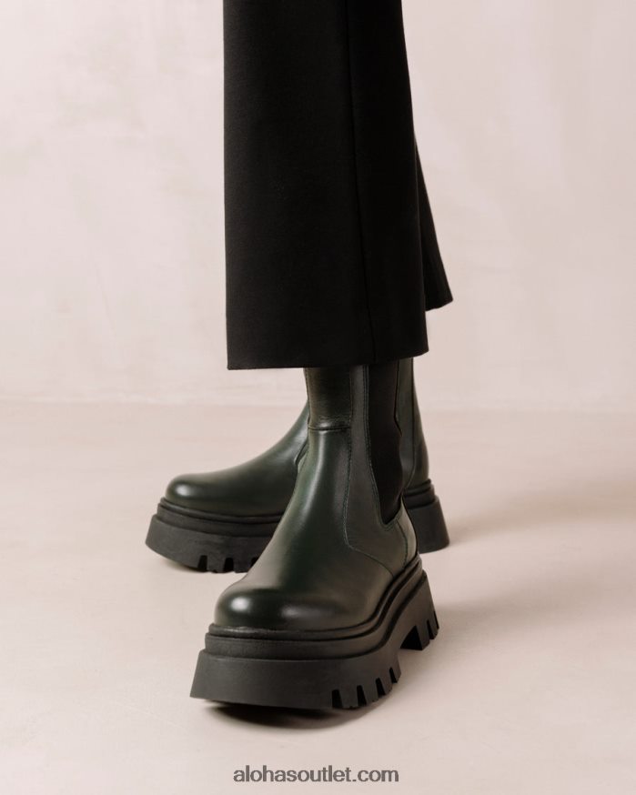mulheres all rounder - botas de couro verde escuro Alohas 4P88ZX361 Jade verde
