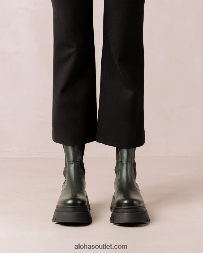 mulheres all rounder - botas de couro verde escuro Alohas 4P88ZX361 Jade verde
