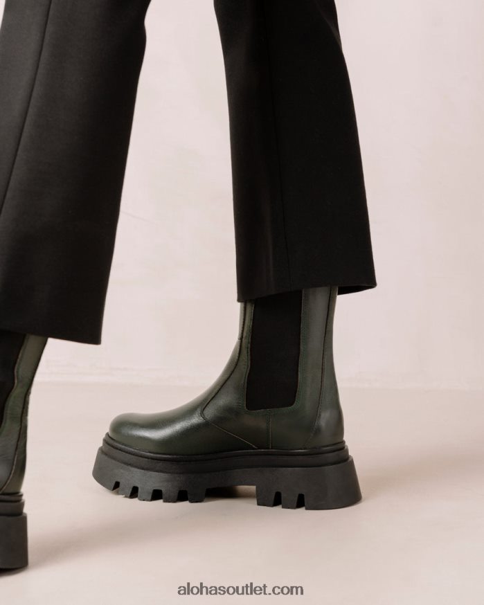 mulheres all rounder - botas de couro verde escuro Alohas 4P88ZX361 Jade verde