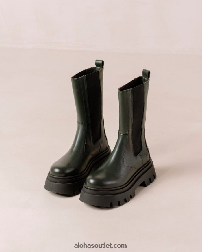 mulheres all rounder - botas de couro verde escuro Alohas 4P88ZX361 Jade verde
