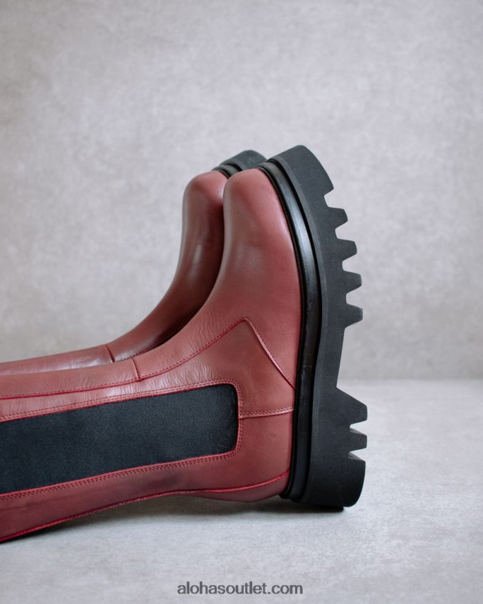 mulheres all rounder - botas de couro vermelho Alohas 4P88ZX356 bordô escuro