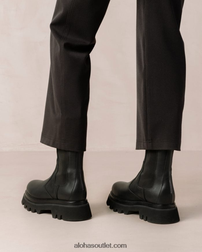 mulheres all rounder - botas pretas de couro Alohas 4P88ZX354 preto