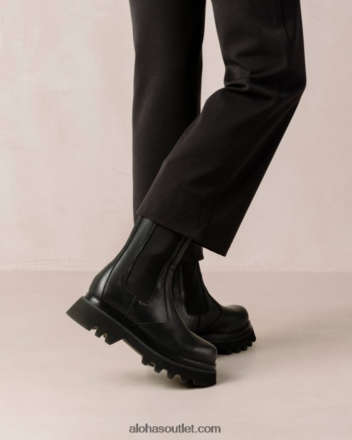 mulheres all rounder - botas pretas de couro Alohas 4P88ZX354 preto