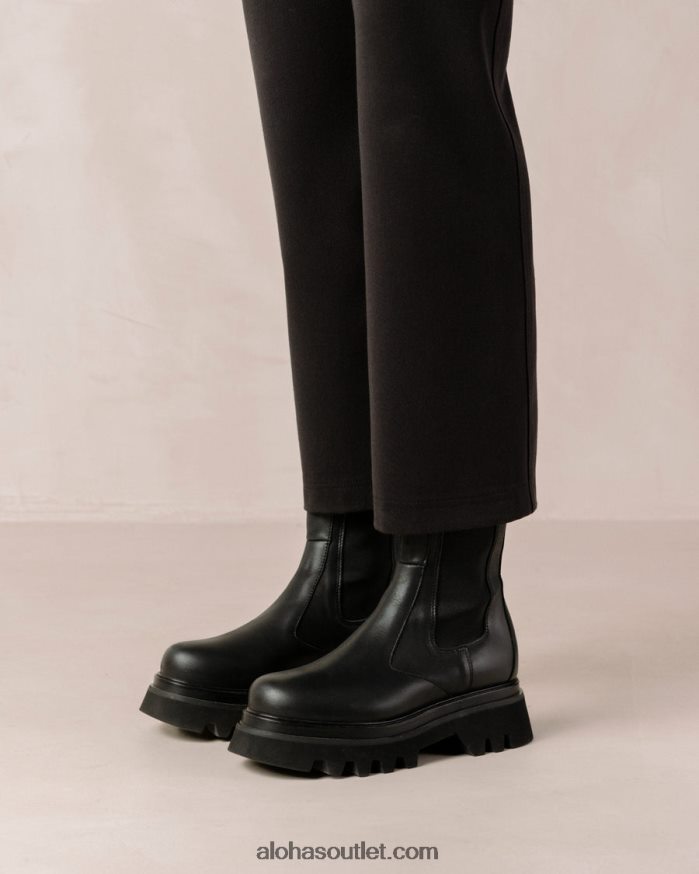 mulheres all rounder - botas pretas de couro Alohas 4P88ZX354 preto