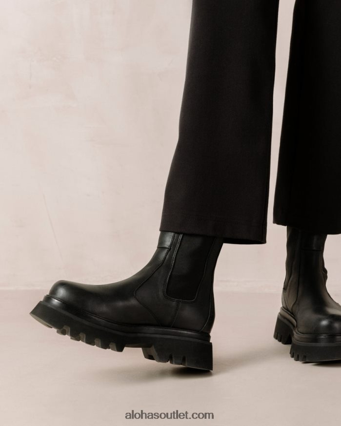 mulheres all rounder - botas pretas de couro Alohas 4P88ZX354 preto
