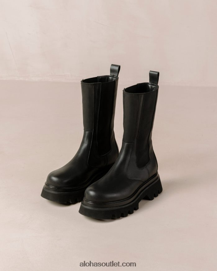mulheres all rounder - botas pretas de couro Alohas 4P88ZX354 preto