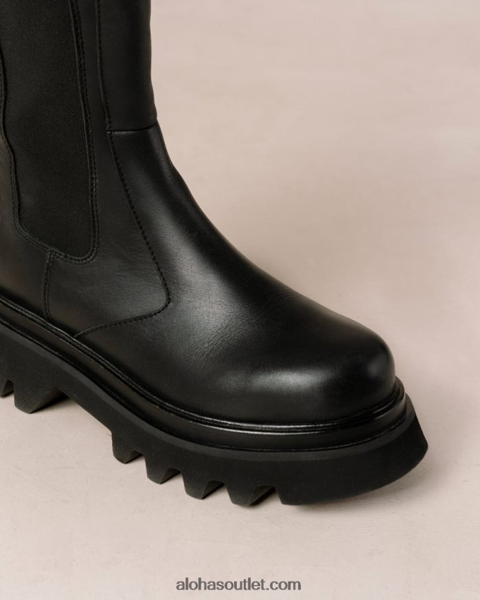 mulheres all rounder - botas pretas de couro Alohas 4P88ZX354 preto