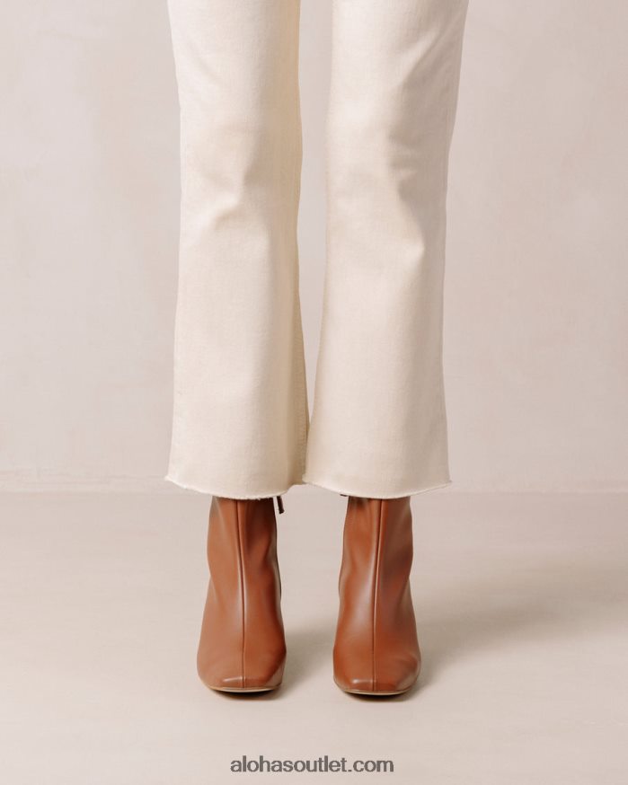 mulheres aquarela - bota marrom de couro vegano Alohas 4P88ZX132 pão de gengibre