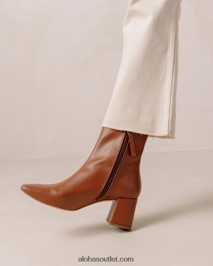 mulheres aquarela - bota marrom de couro vegano Alohas 4P88ZX132 pão de gengibre