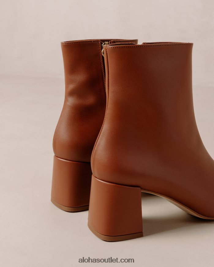 mulheres aquarela - bota marrom de couro vegano Alohas 4P88ZX132 pão de gengibre