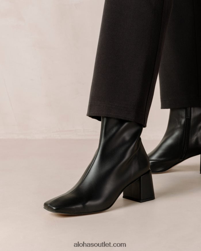 mulheres aquarela - bota preta de couro vegano Alohas 4P88ZX137 preto