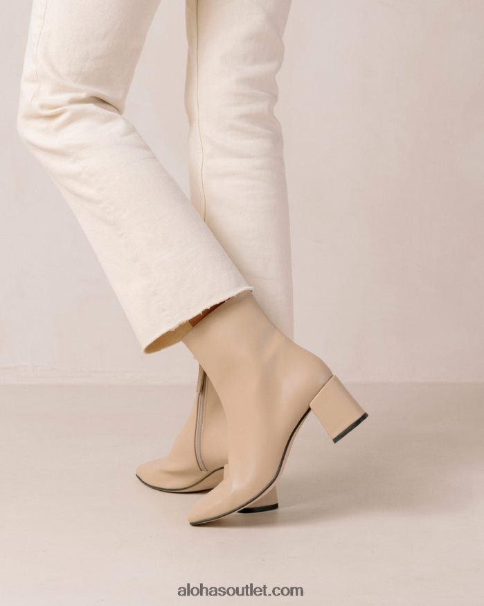 mulheres aquarela - botas de couro vegan bege Alohas 4P88ZX134 tahini bege