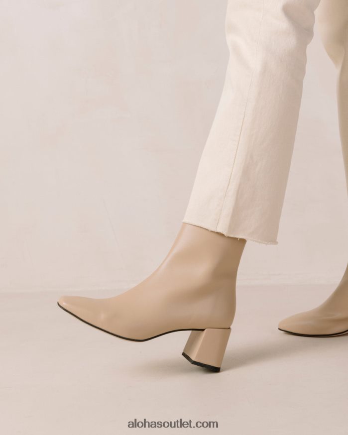 mulheres aquarela - botas de couro vegan bege Alohas 4P88ZX134 tahini bege