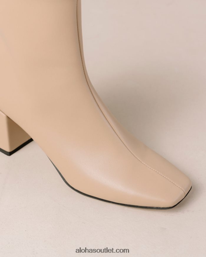 mulheres aquarela - botas de couro vegan bege Alohas 4P88ZX134 tahini bege
