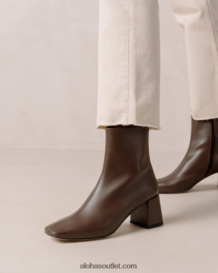 mulheres aquarela - botas de couro vegan marrom escuro Alohas 4P88ZX133 marrom escuro