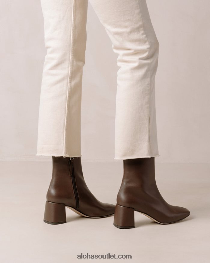 mulheres aquarela - botas de couro vegan marrom escuro Alohas 4P88ZX133 marrom escuro